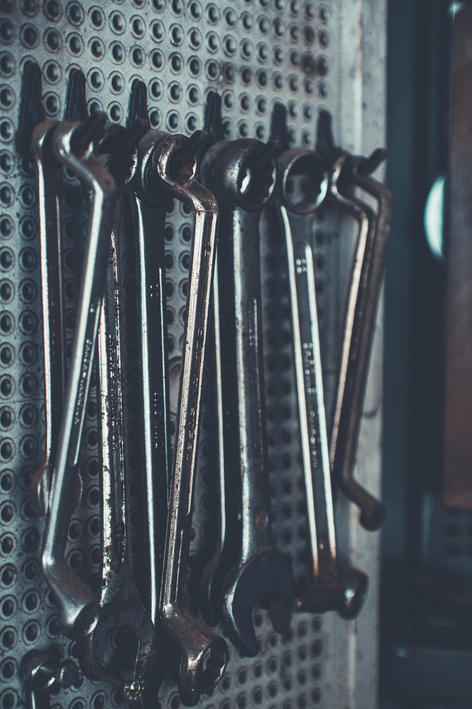 Close-up of a wrench set, representing repair